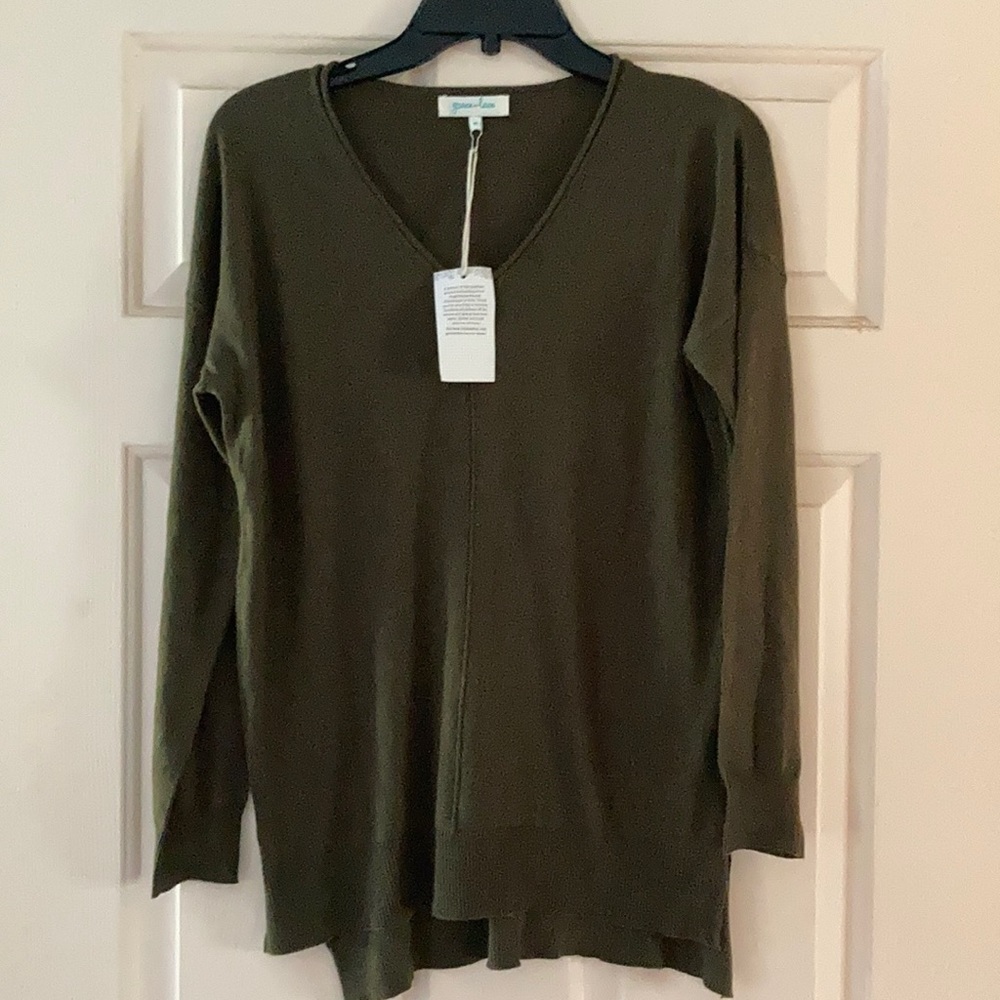 Grace & Lace Olive Green Layering Sweater